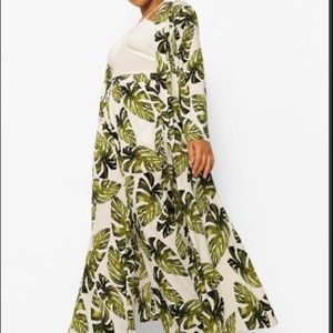 Palm Leaf Print Kimono